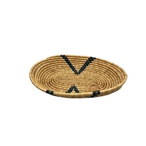 Hand Woven Coiled Native American Southwestern Style Handled Oval Basket